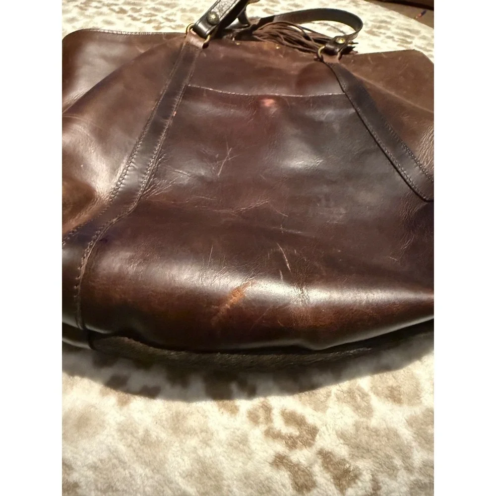 Womens Patricia Nash Calf Hair Leather Purse Hang Bag Hobo Shoulder Bag